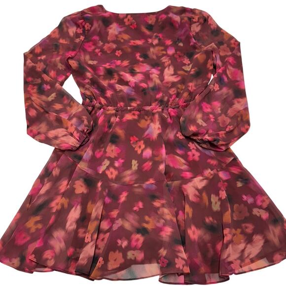 Steve Madden Dress Womens Small Pink Floral Kara Mini Puff‎ Sleeve - Picture 4 of 9